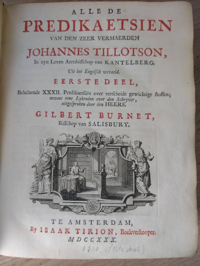 JOHANNES TILLOTSON, ALLE DE PREDIKAETSIEN - 1730
